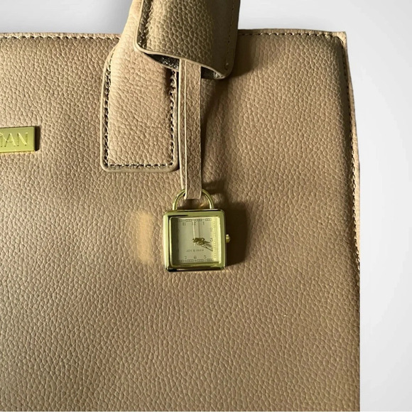 JOY & IMAN Leather Camel Large Tote Bag W/ Multiple Compartments | NWOT - Picture 7 of 16
